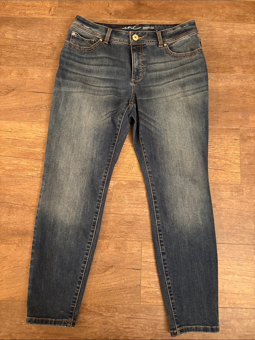 INC International Concepts Women's Skinny Jeans - Faded Blue Wash - Curvy fit